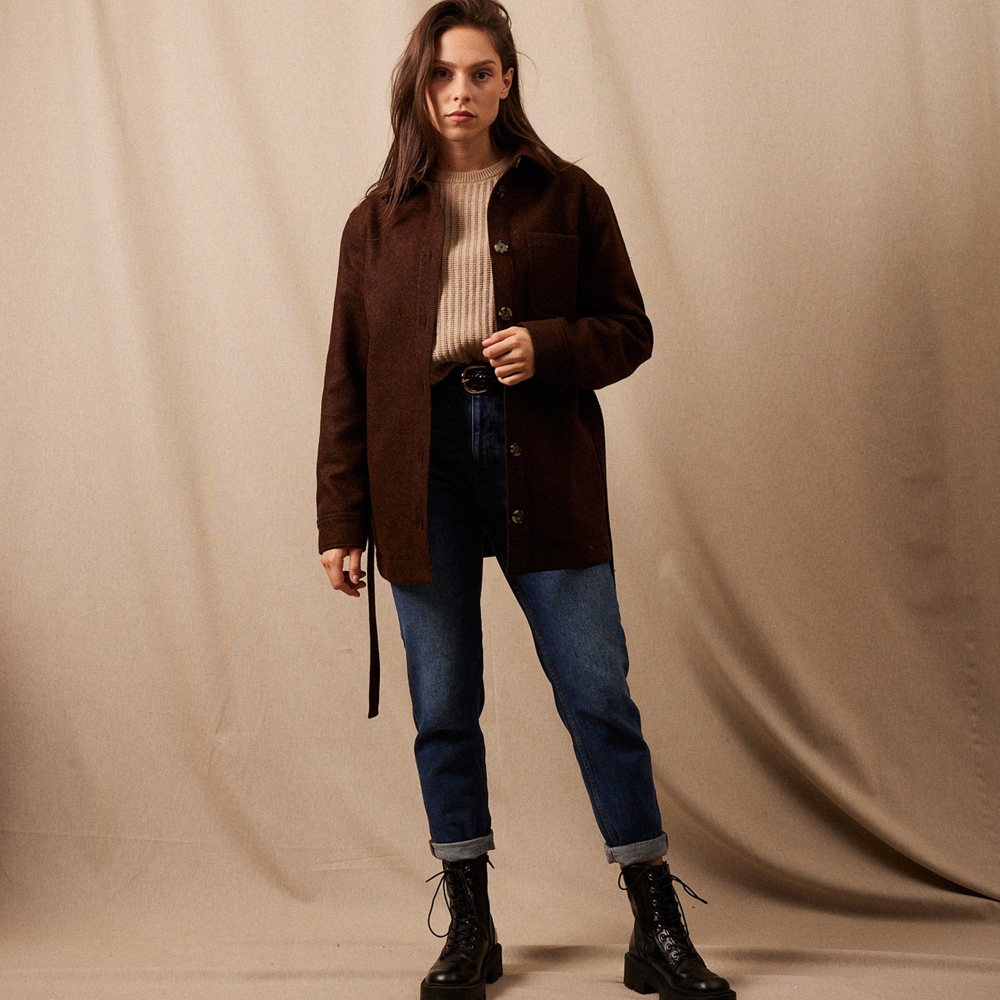 La Veste Saharienne Laine Shetland