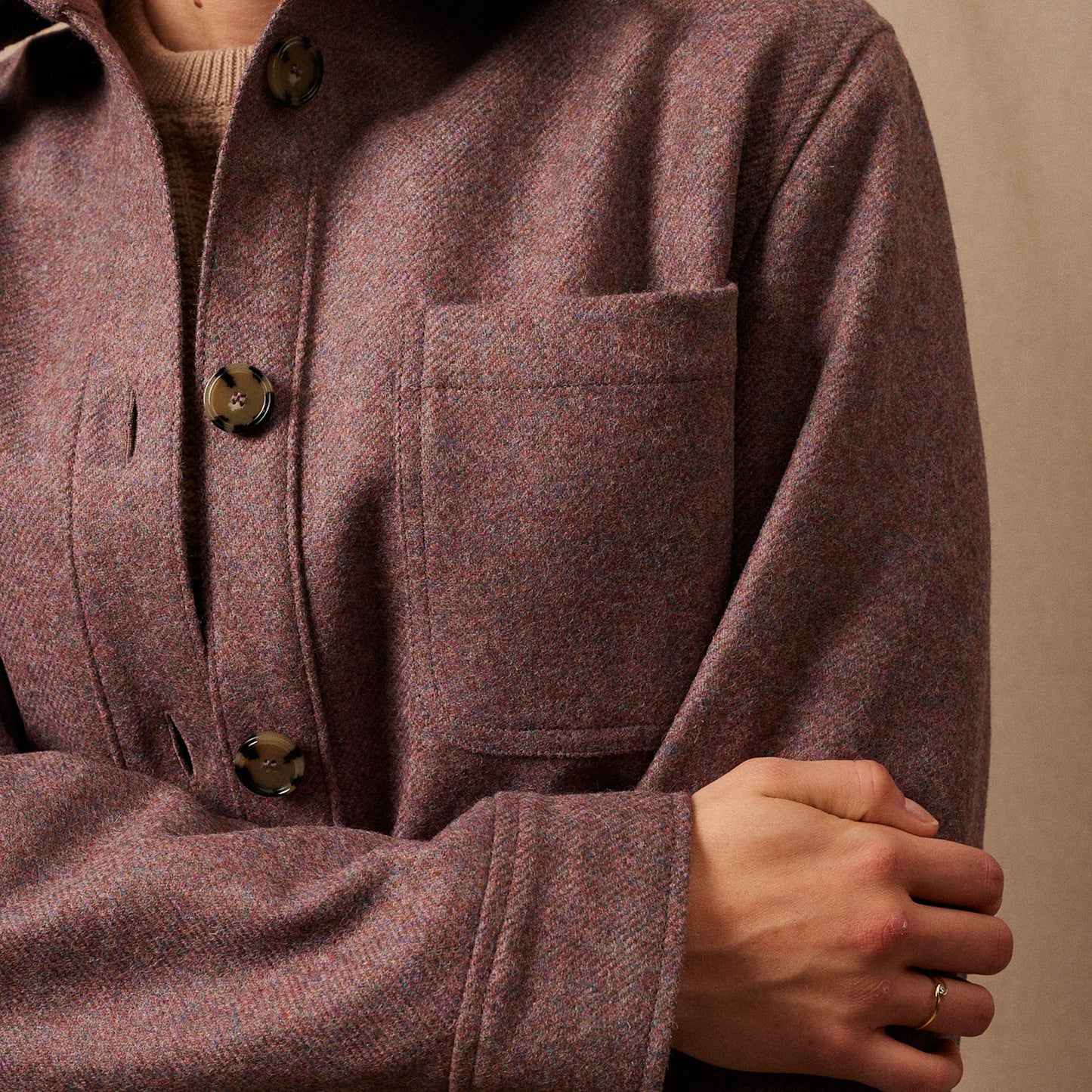 La Veste Saharienne Laine Shetland