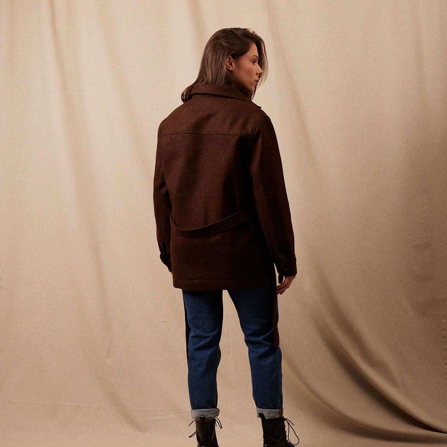 La Veste Saharienne Laine Shetland