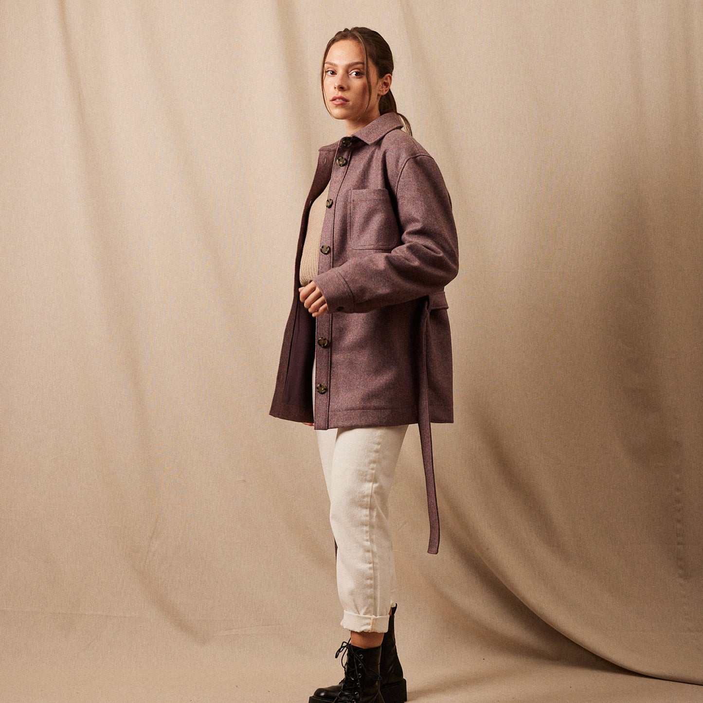 La Veste Saharienne Laine Shetland