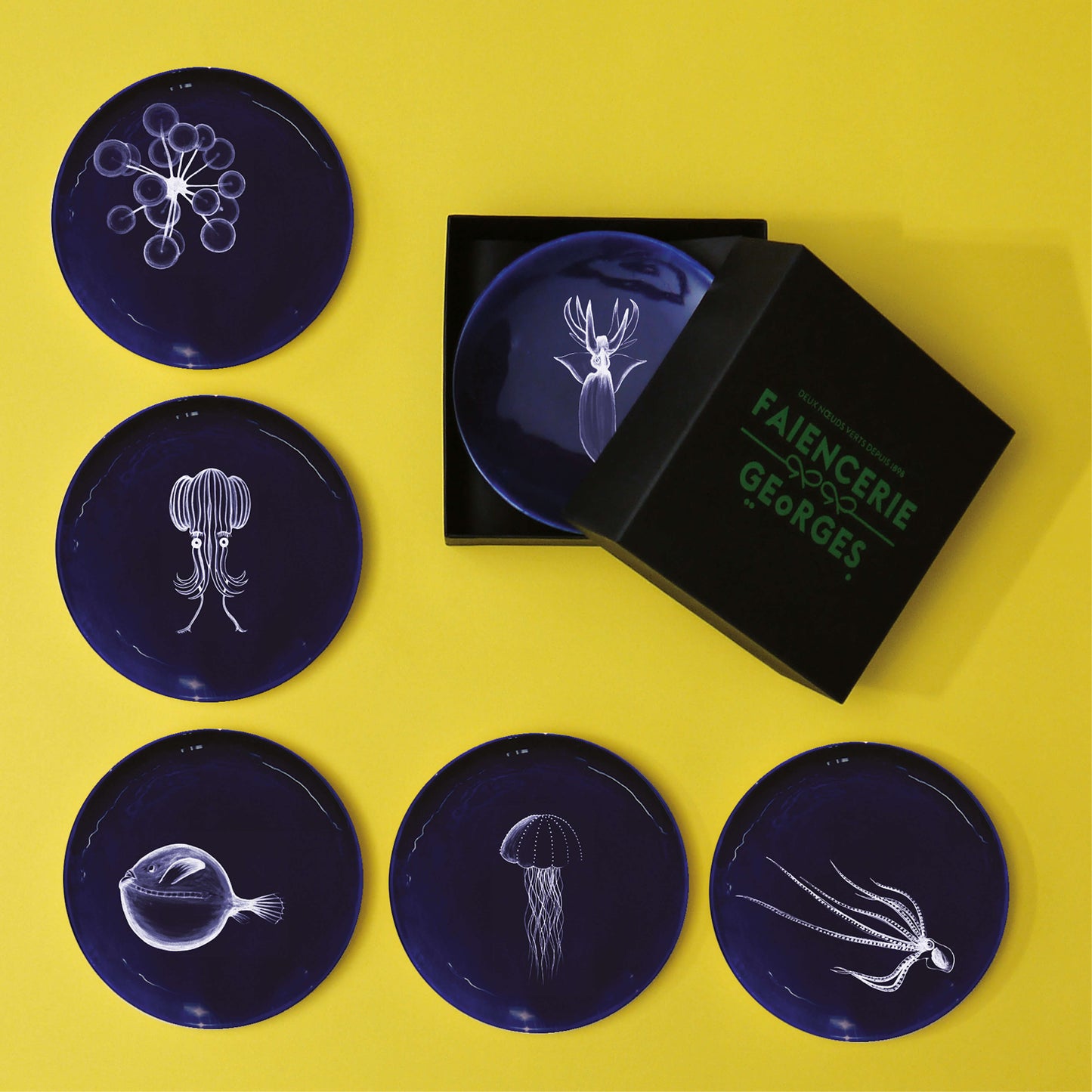 Le Set de 6 Grandes Assiettes Abyss